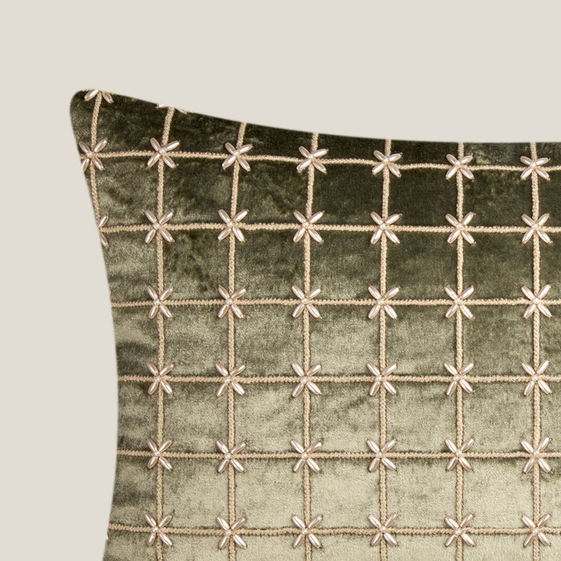 Vera Sage Green Velvet Cushion Cover