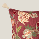 Miray Red Poly Jacquard Cushion Cover
