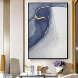Lavo Blue & Gold Framed Canvas
